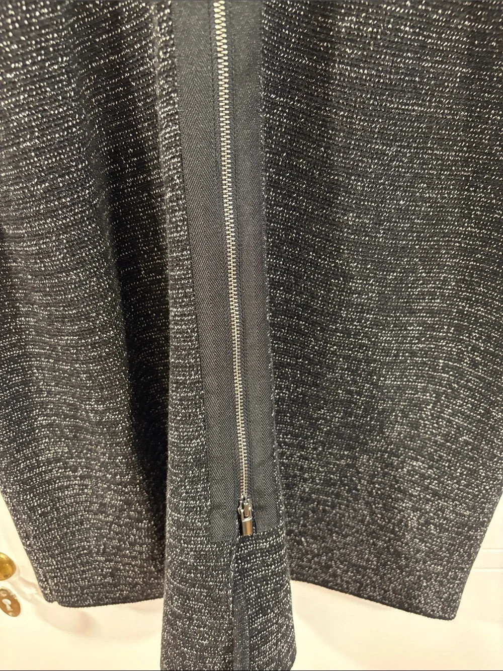 Talbots Black Marled Zip-Front Cardigan
